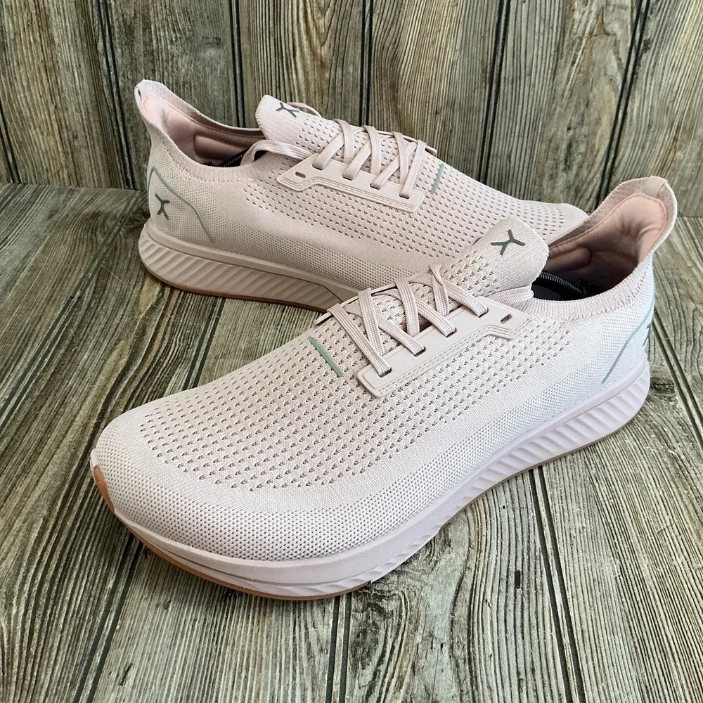 Flux Footwear Adapt Runner Mens Size 12.5 Dove Gray Pink Knit Gum Sole Shoes NEW
